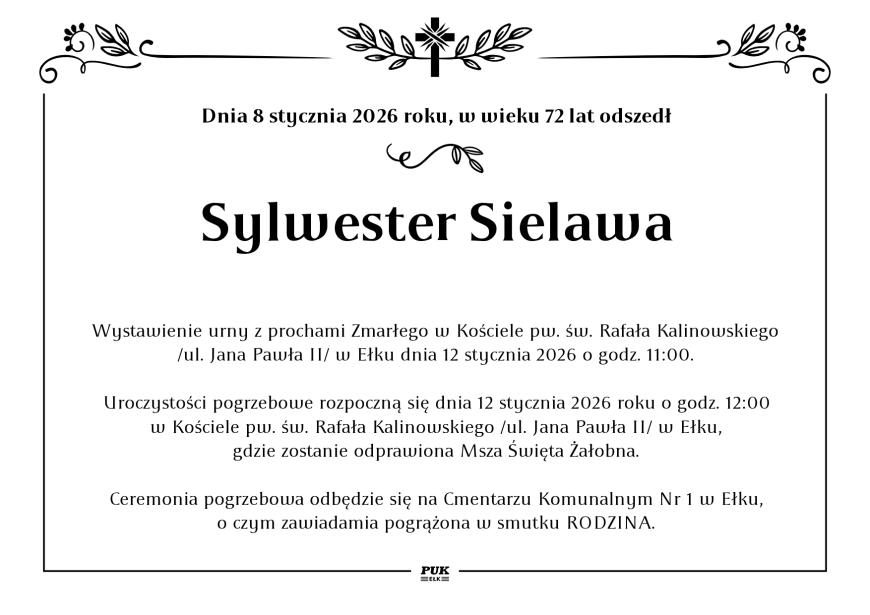 Sylwester Sielawa - nekrolog